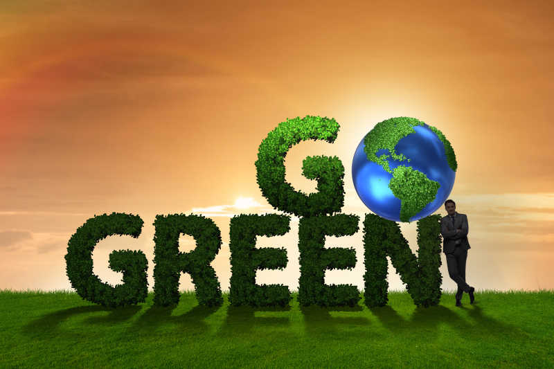 环保概念的绿色英文设计宣传图