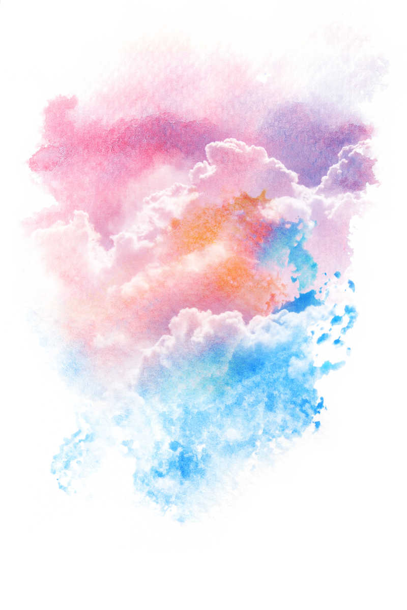 云朵水彩画