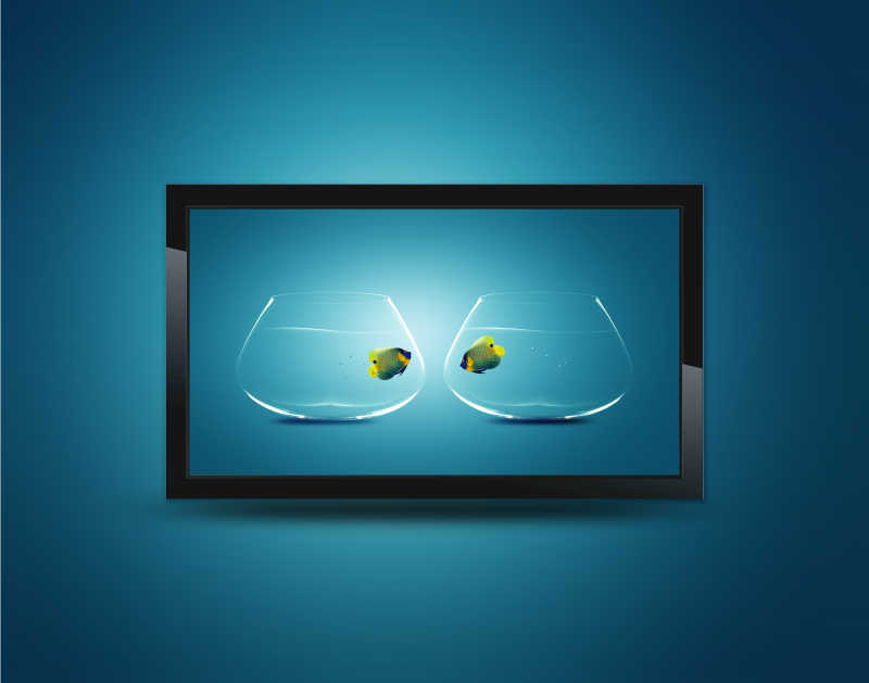 屏幕里有两条小鱼