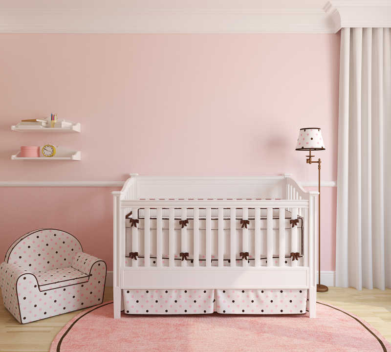 粉色的婴儿室