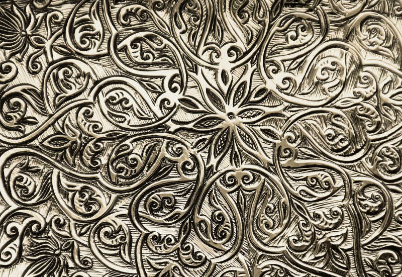 东方金属饰品精美的花纹装饰背景