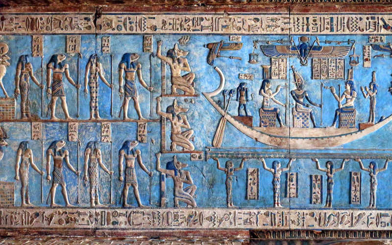 古埃及神庙内墙的绘画