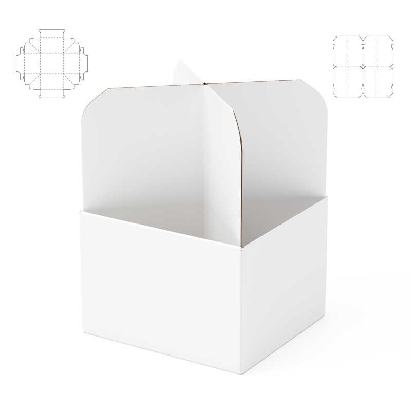 白色纸板包装盒模板