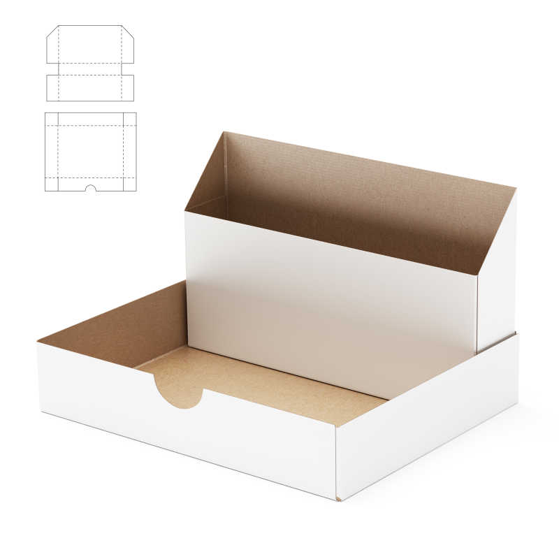 白色背景上的白色包装盒