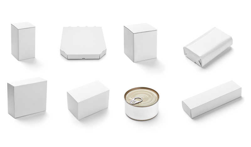 白色形状各异的包装盒