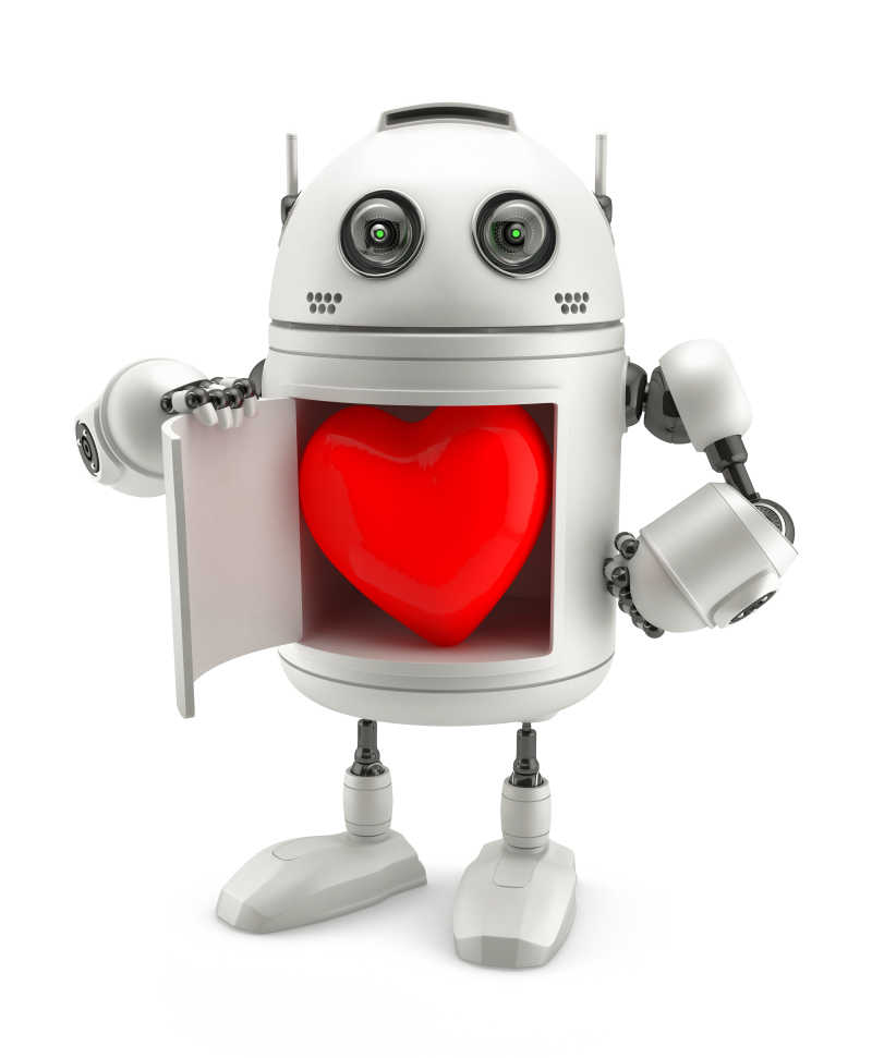 可爱的爱心机器人