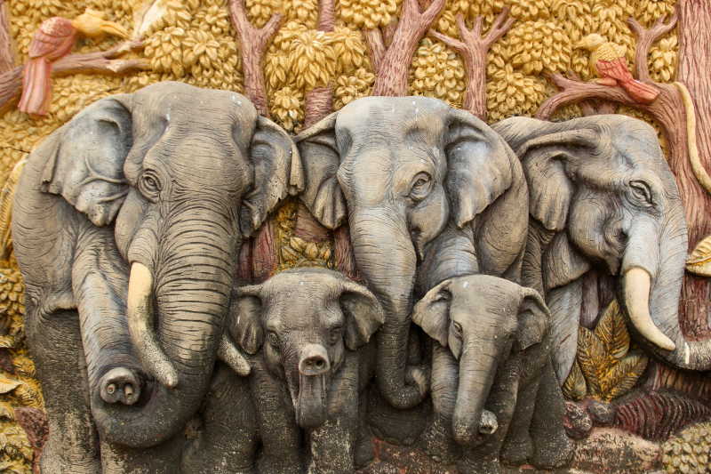 泰国风格的大象绘画