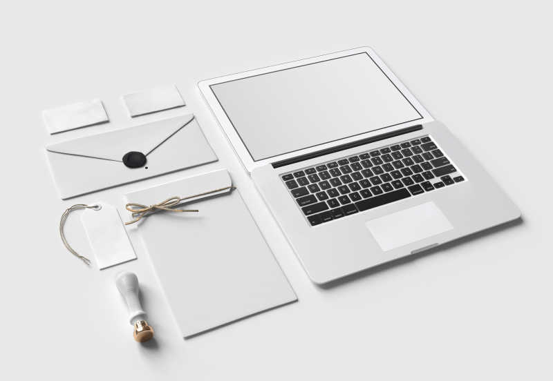 白色笔记本电脑设计模板