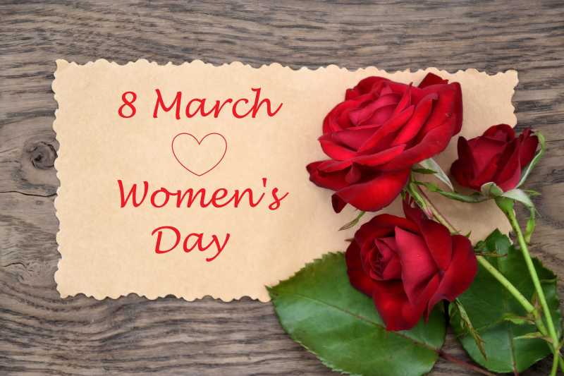 3月8日妇女节和红色玫瑰花