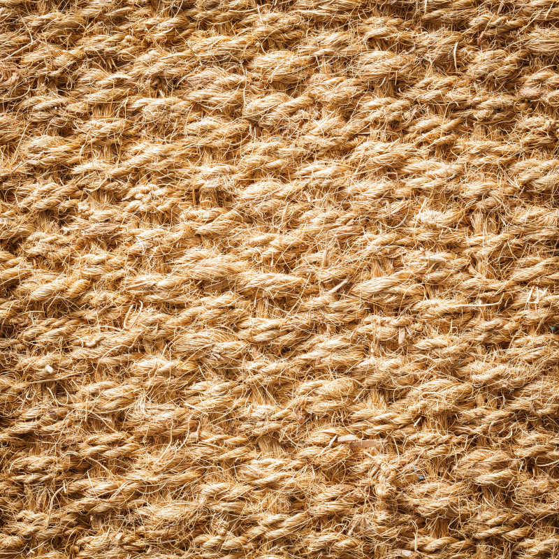 椰棕色纤维地毯特写