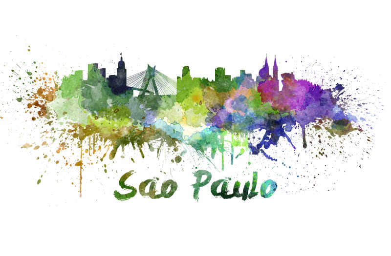 圣保罗城市水彩画
