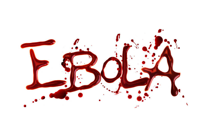 白色背景上的血字埃博拉