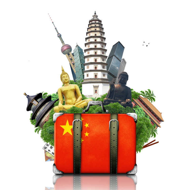 中国标志性建筑旅行概念