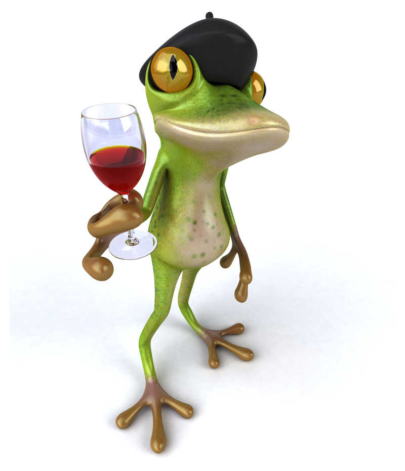 端着红酒的青蛙