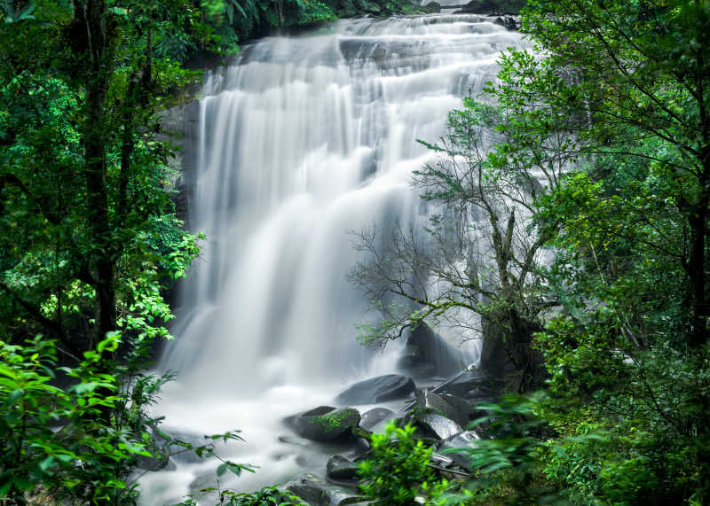 热带雨林景观瀑布