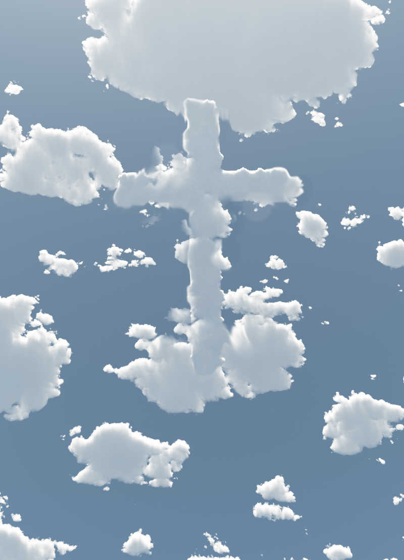 天空中的云十字架