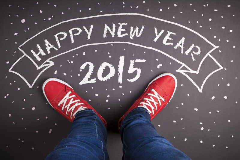 2015新年快乐和一双红鞋