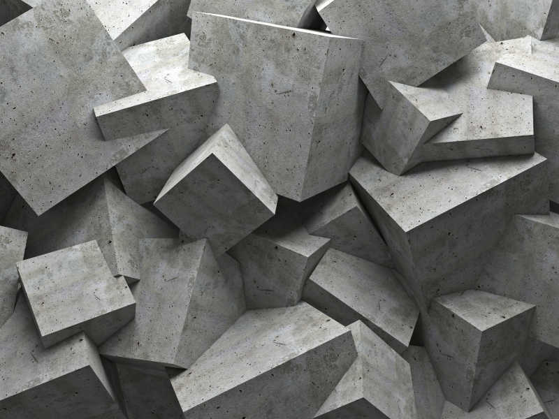 灰色的立体的混凝土造型