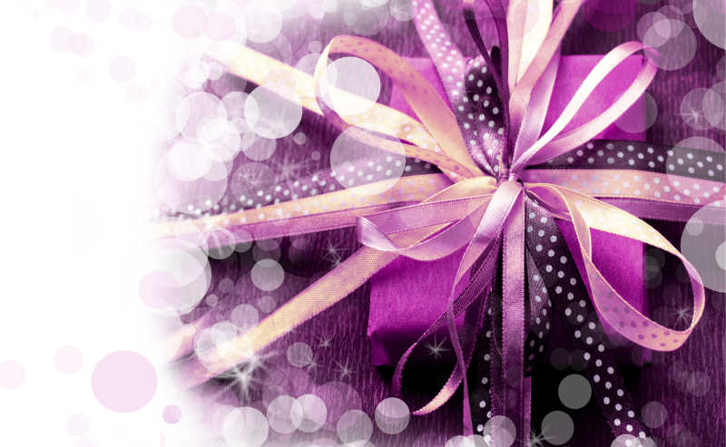 情人节浪漫紫色丝带节日礼物