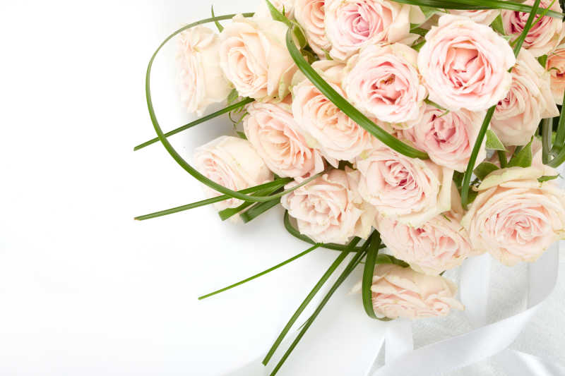 淡粉色玫瑰花束