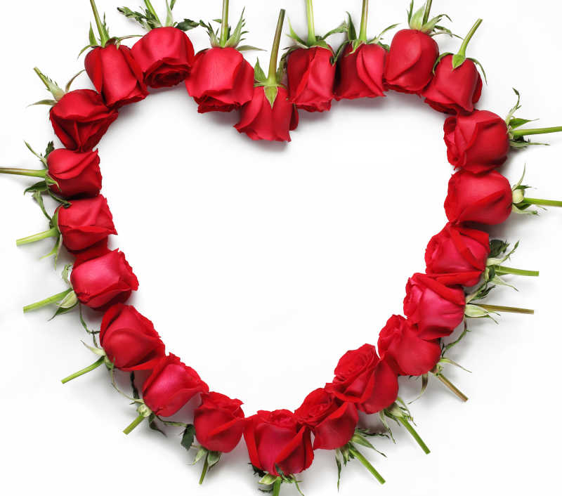 玫瑰花组成的心型