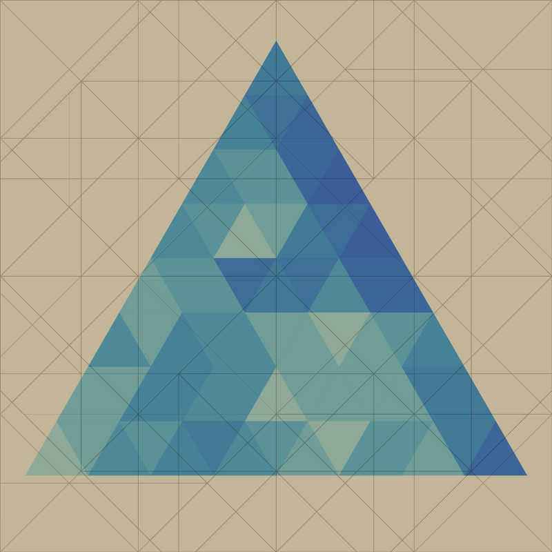 纸张背景中蓝色三角形创意
