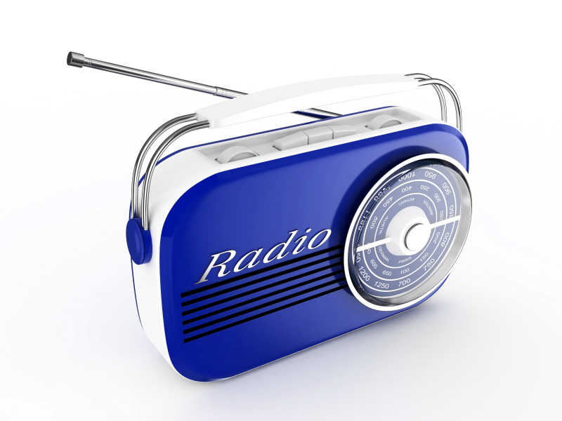 蓝色老式收音机