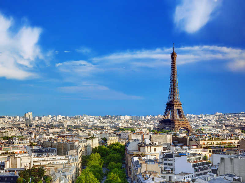 法国巴黎埃菲尔铁塔城市风景