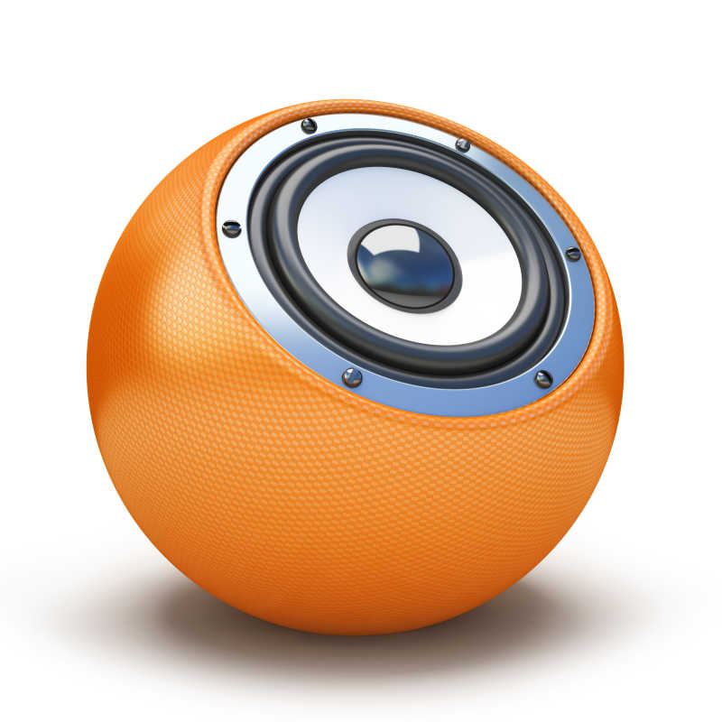 橙色的球体扬声器