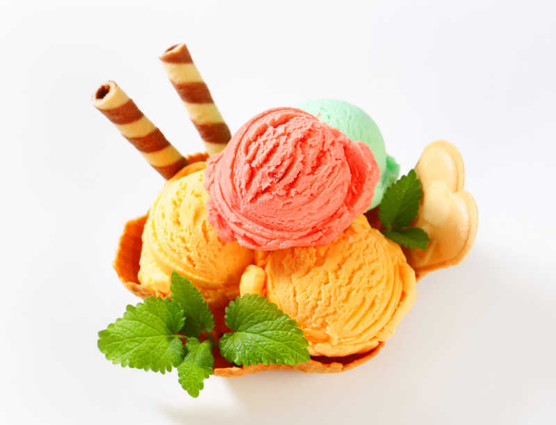 美味的冰淇淋甜品