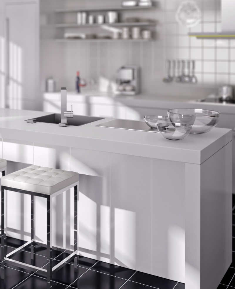 白色现代化厨房设计