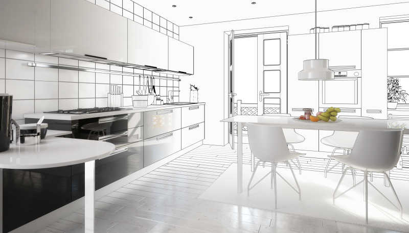 现代宽敞明亮的厨房设计