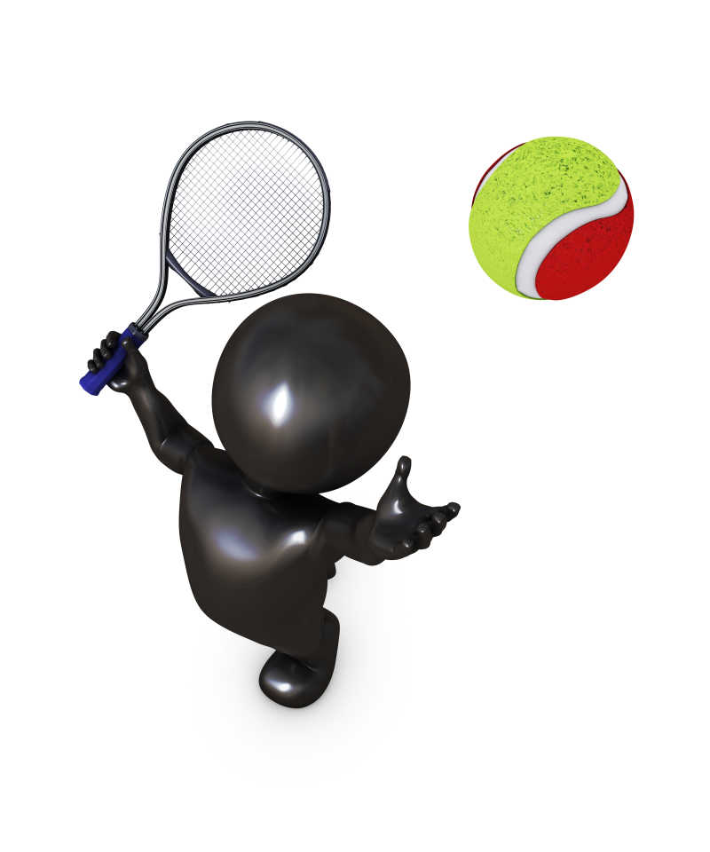 打网球的3D卡通人物