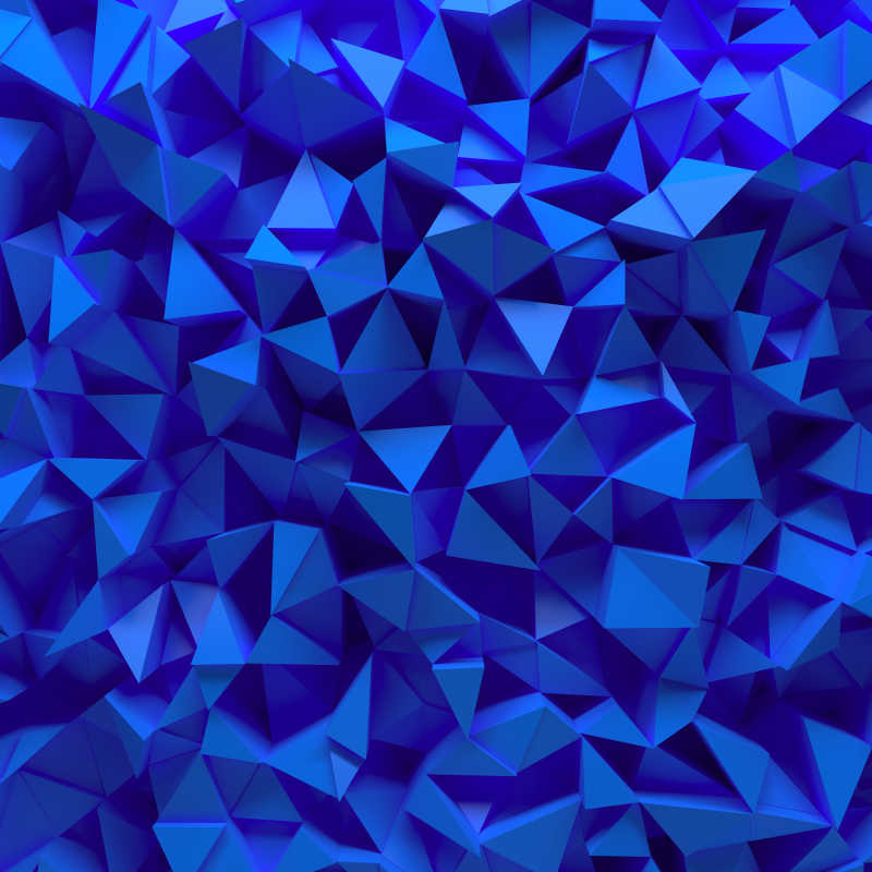 蓝色三维三角形重复背景