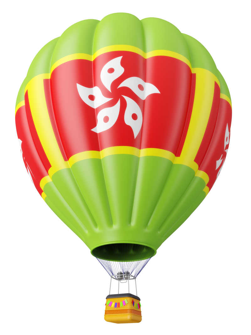 印有香港旗帜的热气球