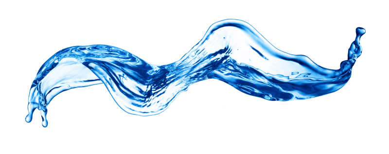 飞溅的蓝色透明液体