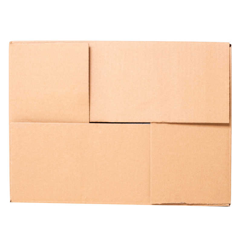 白色背景下纸箱包装盒