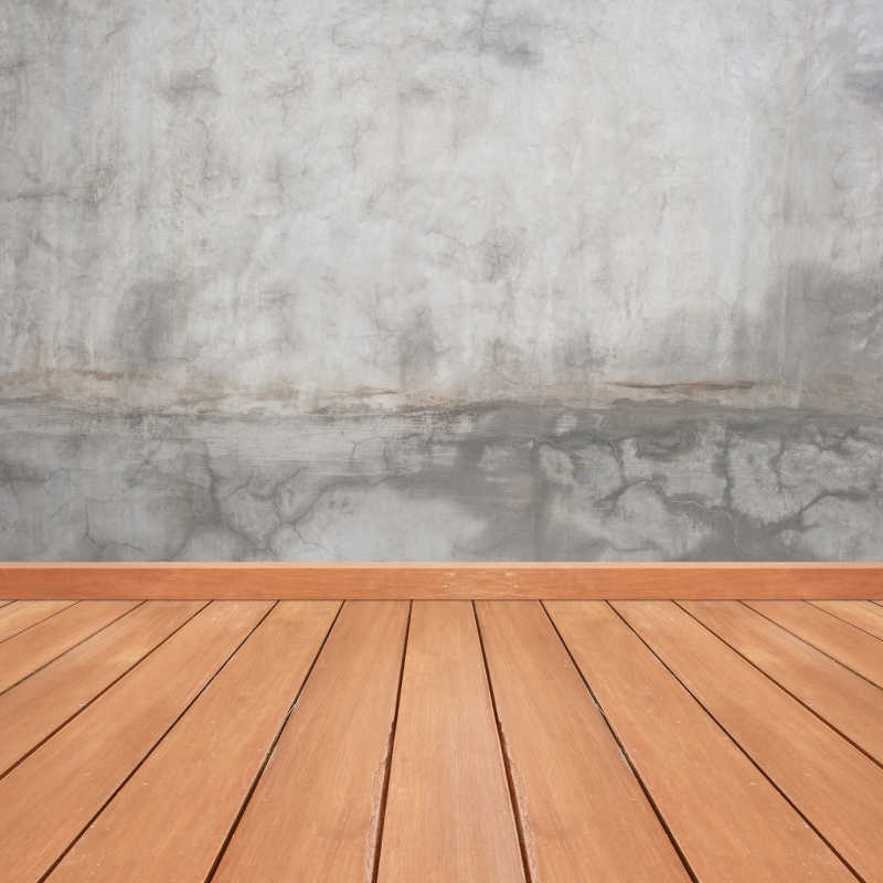 木地板和混泥土砖墙连接材质背景