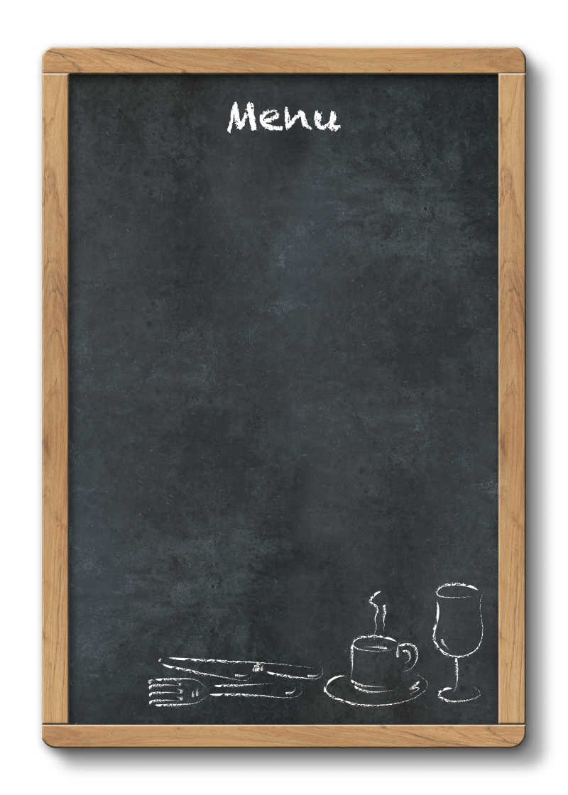 写着菜单字样的小黑板