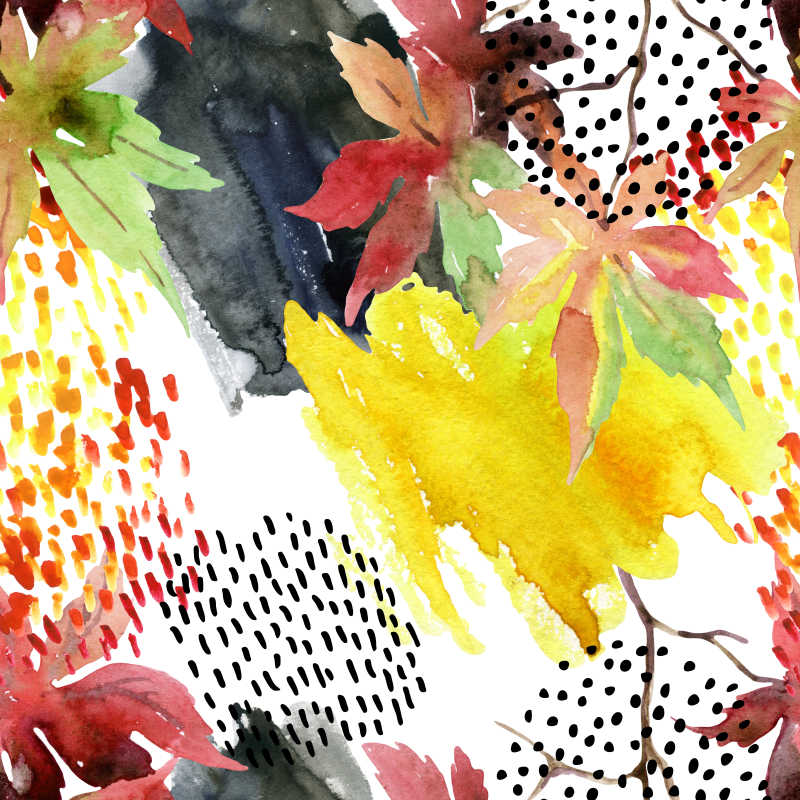 秋季水彩画