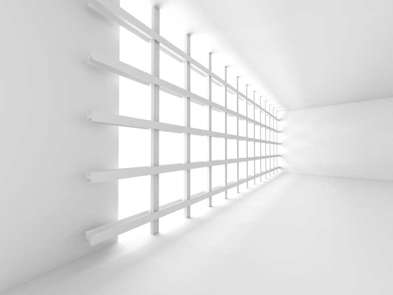 抽象3d立体白色现代室内窗