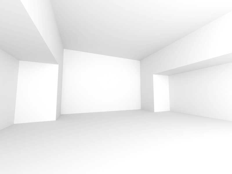3d立体白色建筑结构抽象背景