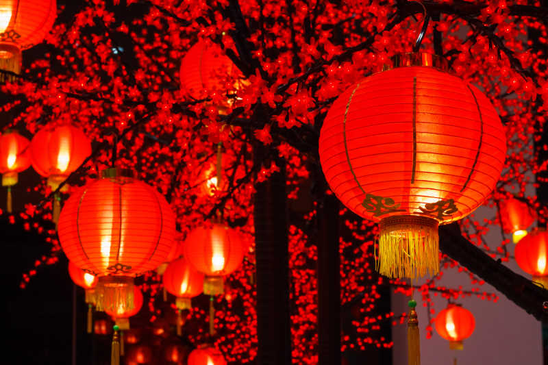 唐人街的中国灯笼