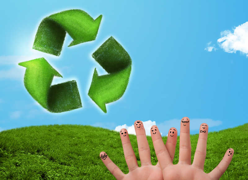 双手和环保循环资源图标