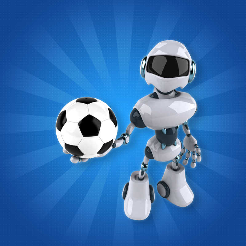 机器人拿着足球