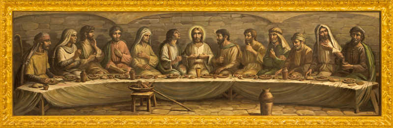 基督耶稣和信徒们的最后晚餐