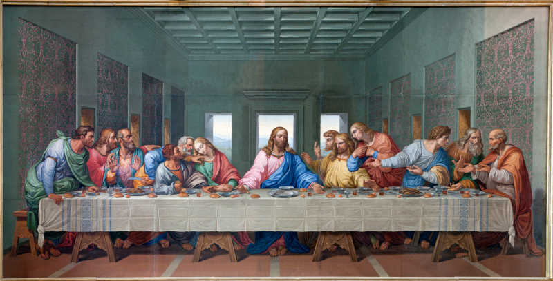 耶稣和信徒进行最后的晚餐