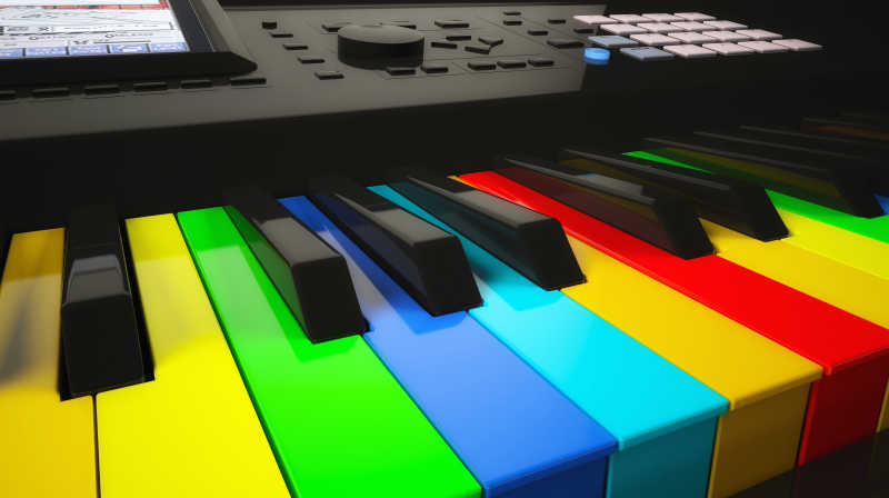 彩虹键盘的电子钢琴