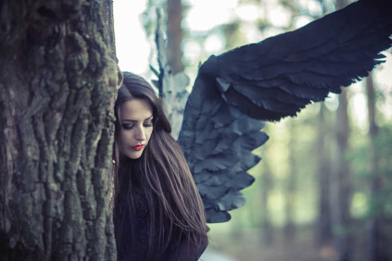 森林中美丽的黑天使