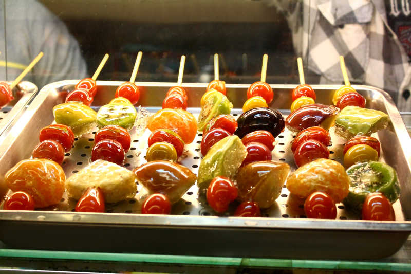 台湾街头的冰糖水果